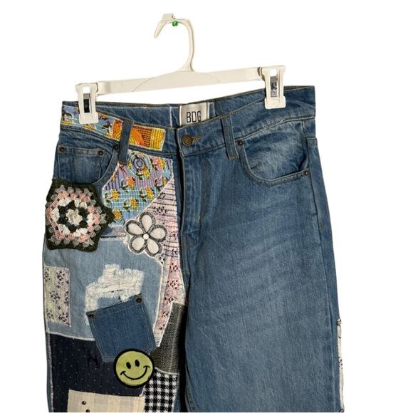 BDG Urban Outfitters Patchwork High Waisted Flare Jeans 27 - Picture 2 of 13